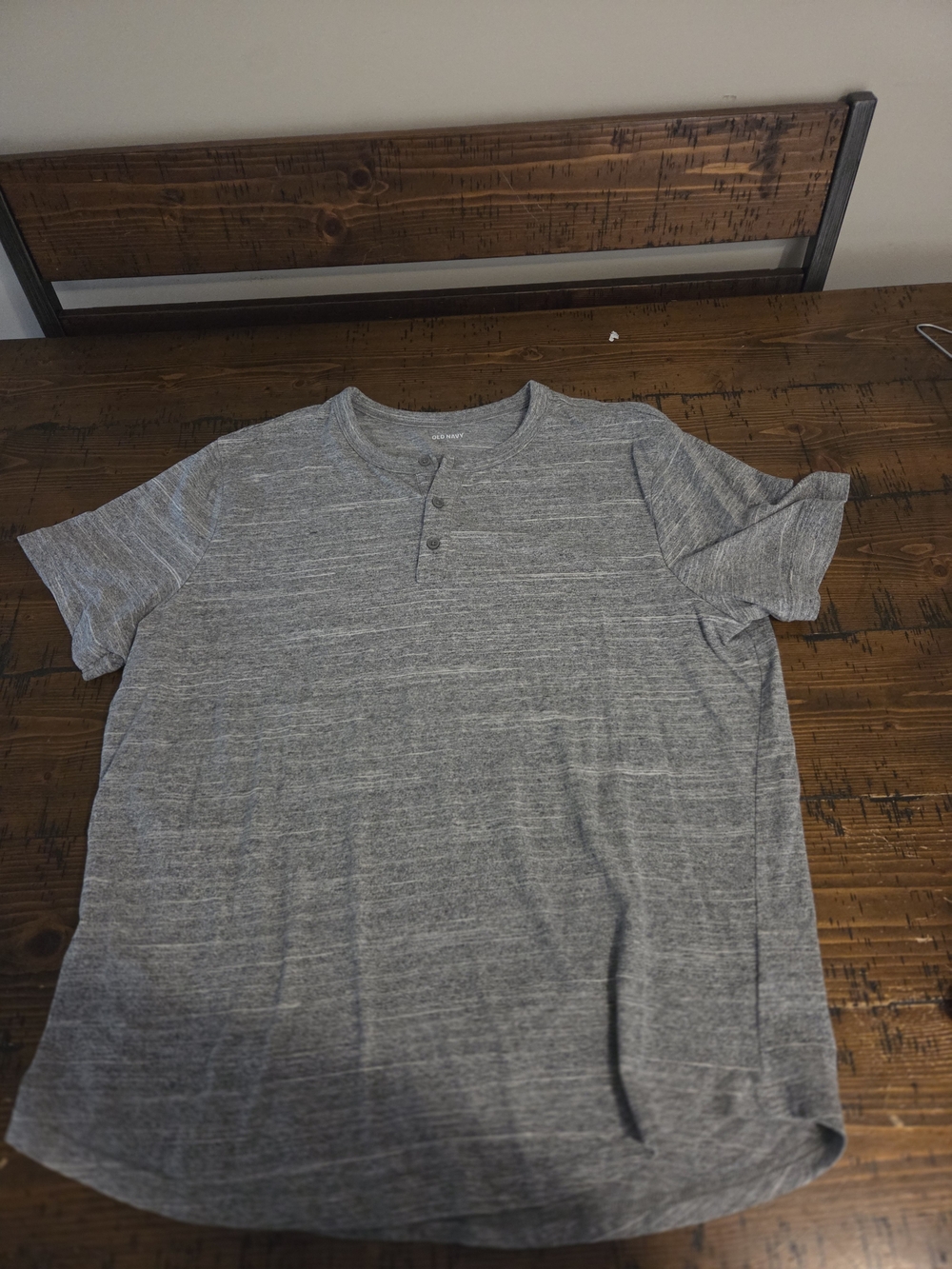 Old Navy Heather Gray Short-Sleeve Henley